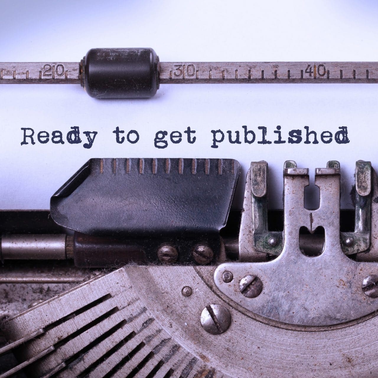 Vintage inscription made by old typewriter Publishing